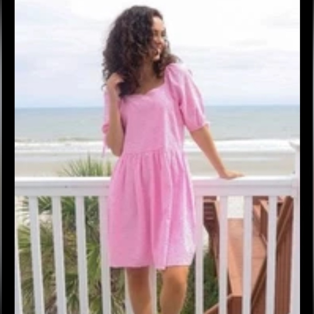 Simply Southern Pink Eyelet Dress‎ Size Medium